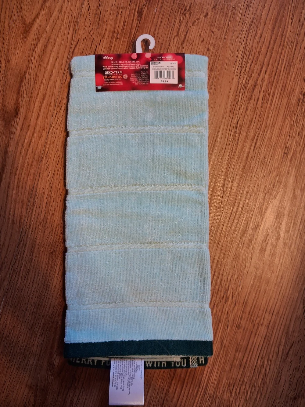 Star Wars Mandalorian Grogu Baby Yoda Christmas Hand Towel Kohl's NWT